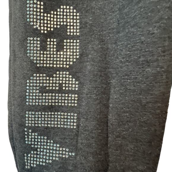 No Boundaries Jogger Lounge Pants Juniors M (7-9) Charcoal Gray Rhinestone Skull - Picture 4 of 16